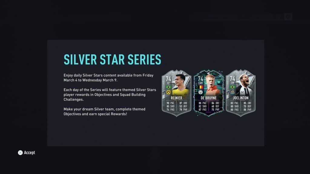 FIFA 22 Silver Stars in-game message