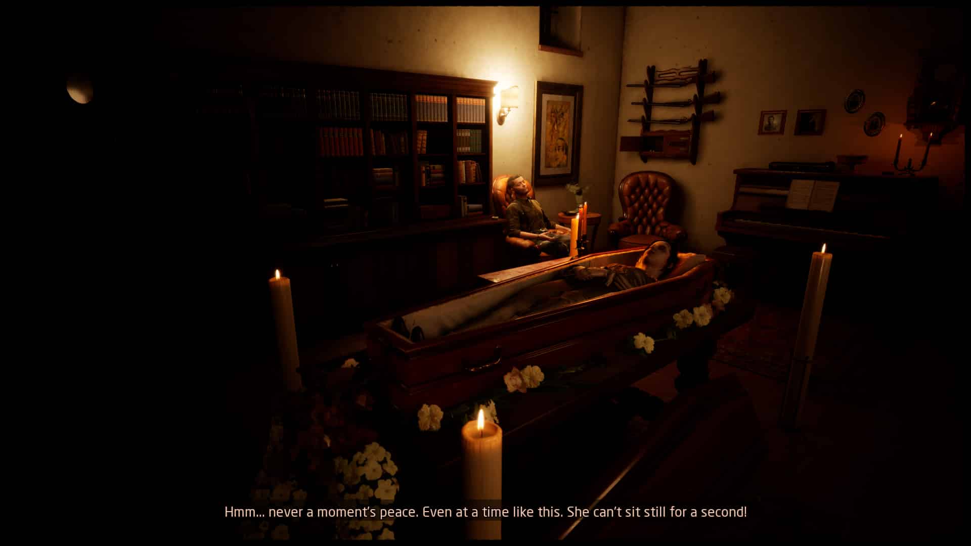martha is dead girl lies in coffin while dad sleeps in the background