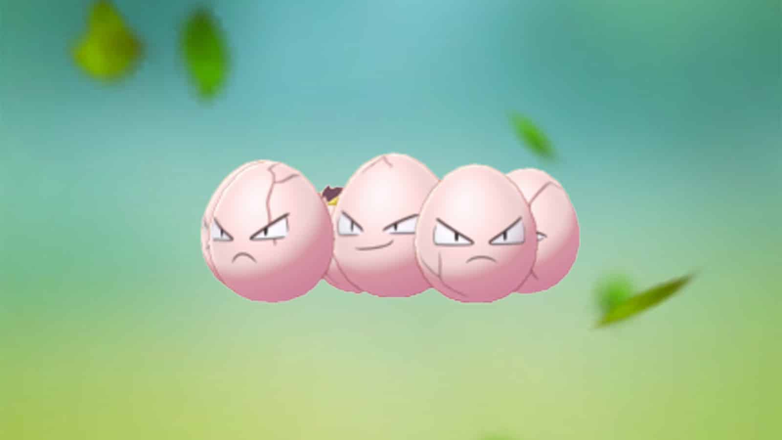Exeggcute appearing in the Egg-Citing Surprise Limited Research Day event in Pokemon Go