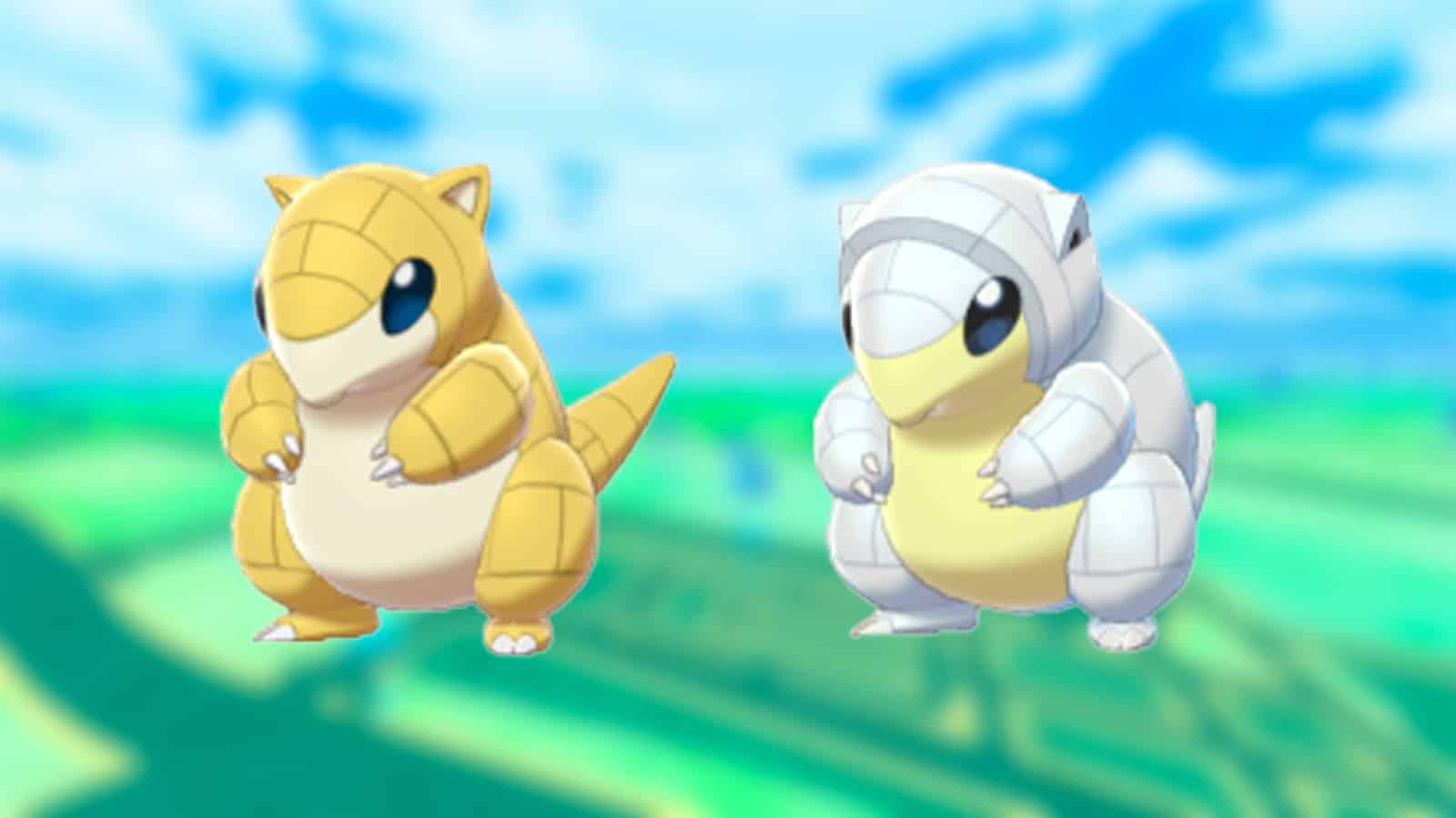 Sandshrew and Alolan Sandshrew appearing in the Pokemon Go Gritty and Glacial Special Research
