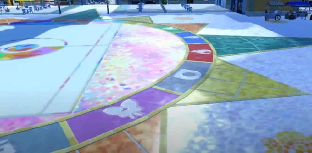 Pokemon Scarlet & Violet town plaza star screenshot.