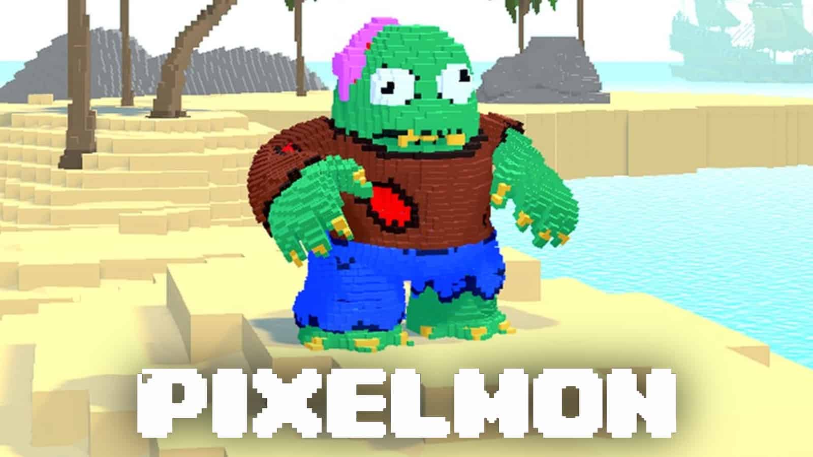 Pixelmon Kevin with Pixelmon logo