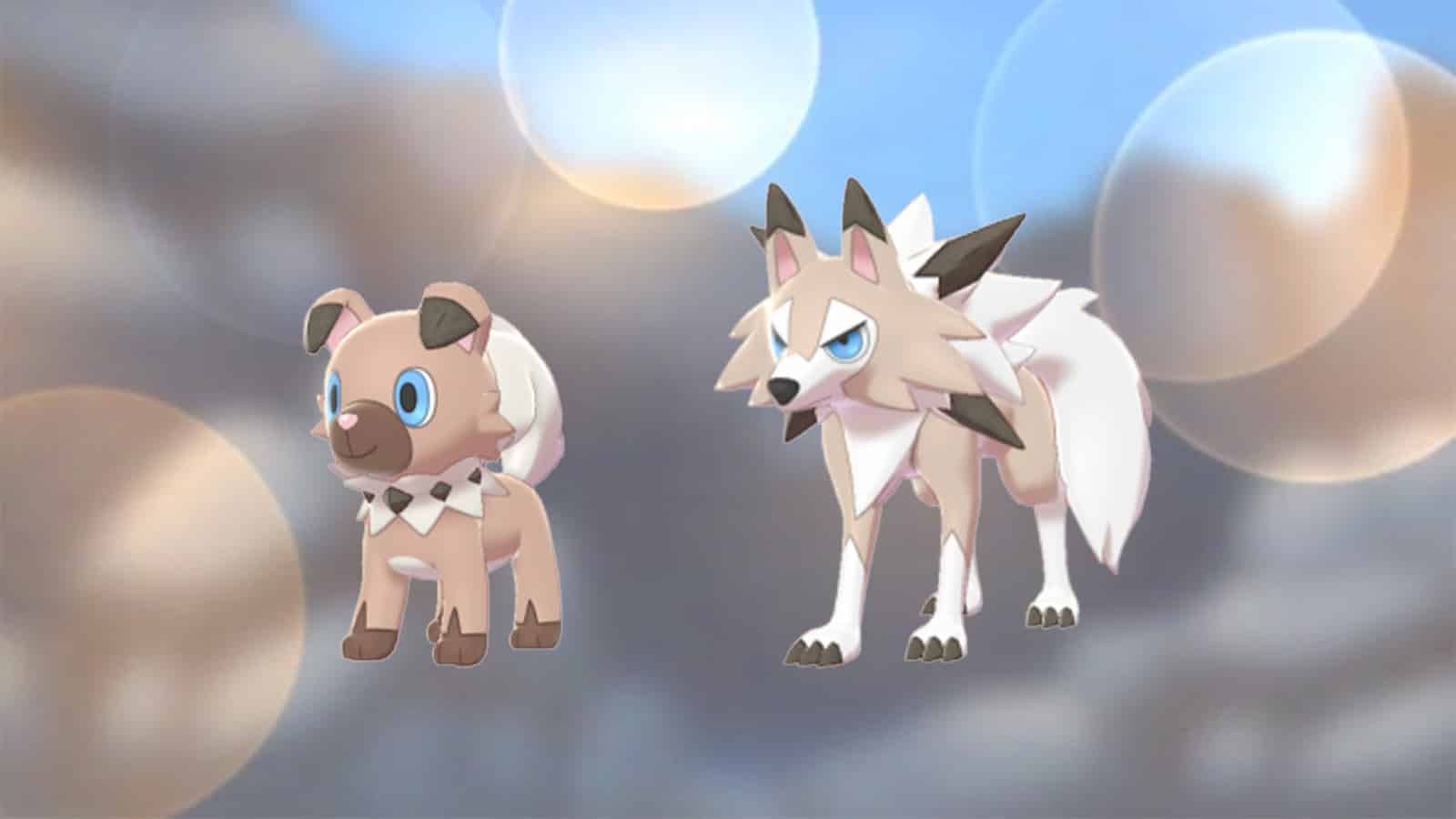 Rockruff evolving into Midday Lycanroc - one of its two evolutions - in Pokemon Go.