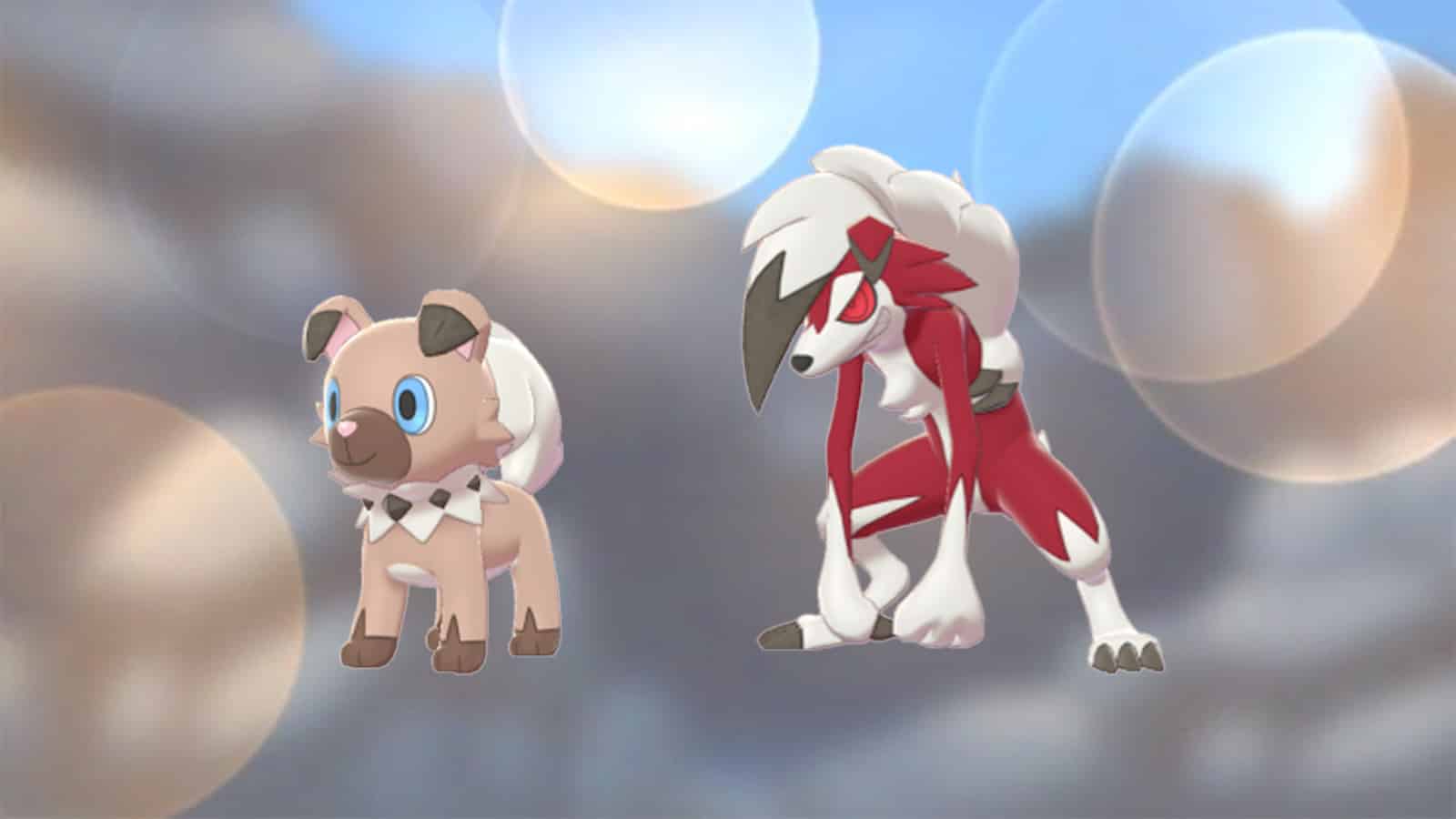 Rockruff evolving into Midnight Lycanroc - one of its two evolutions - in Pokemon Go