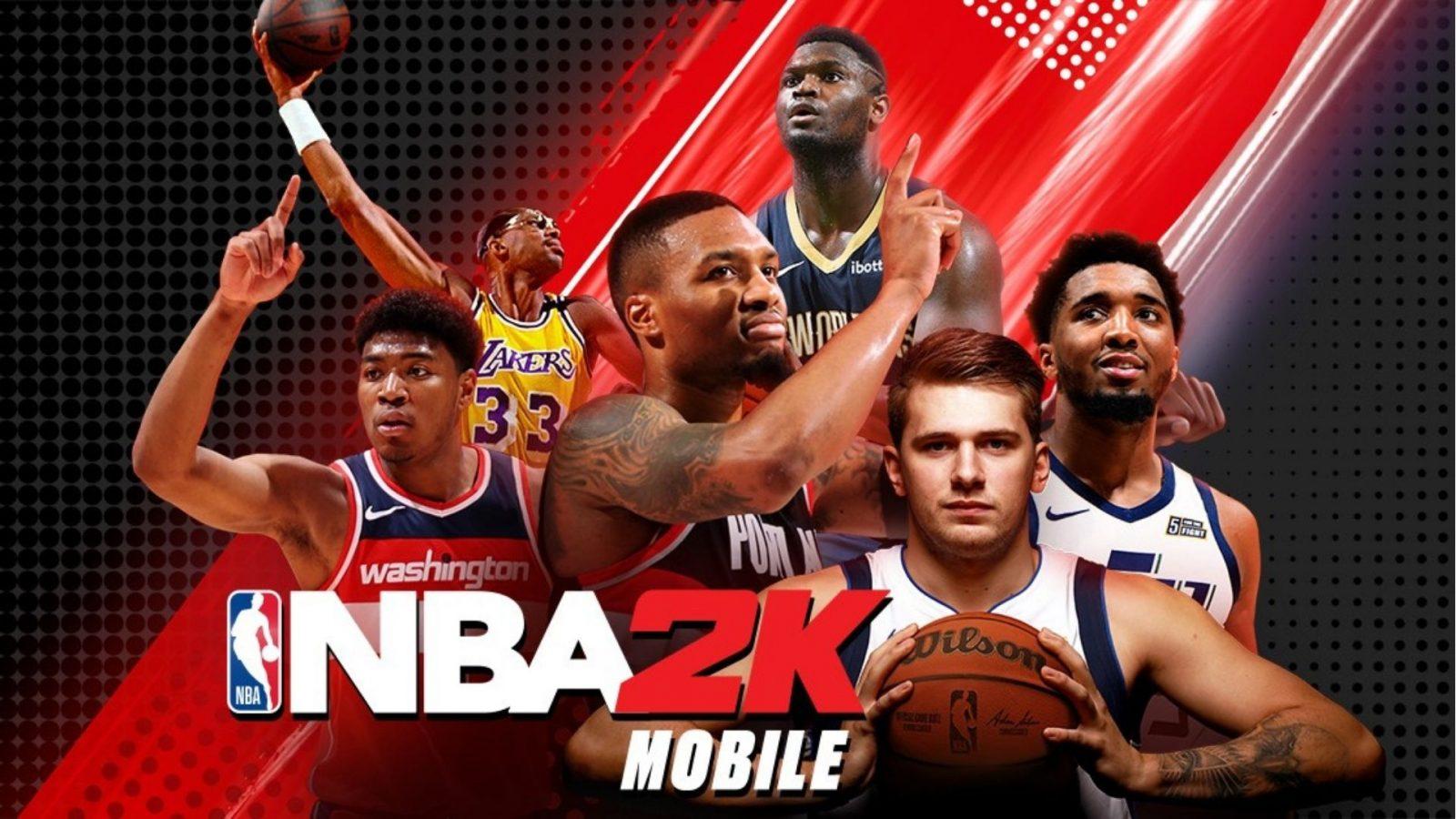 poster for nba 2k mobile featuring multiple players