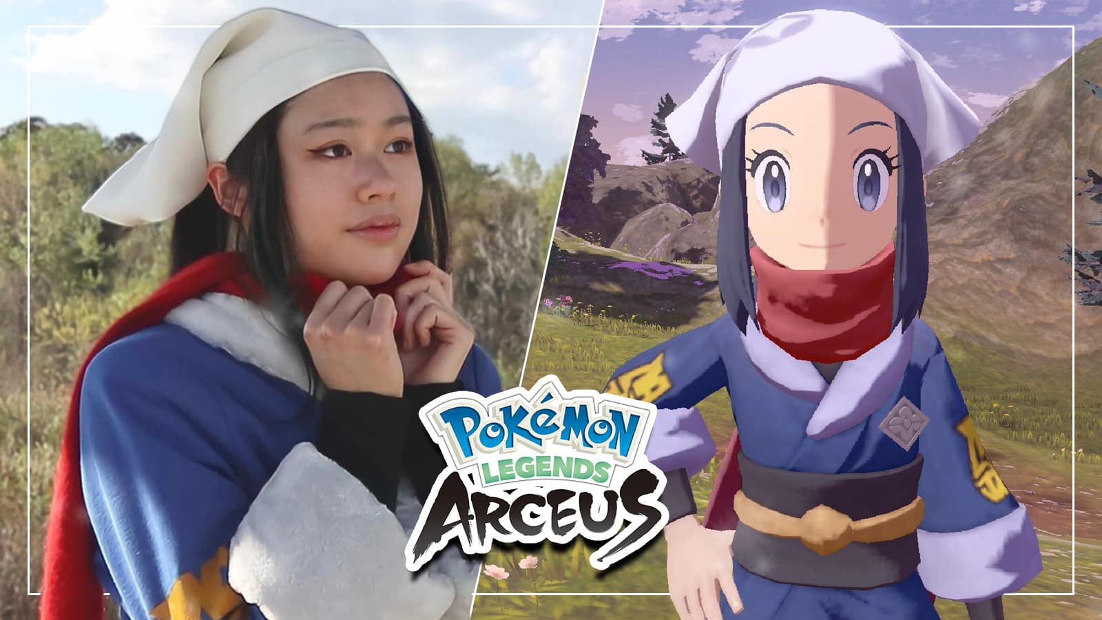 Pokemon Legends Arceus cosplayer researches the Hisui region as Akari