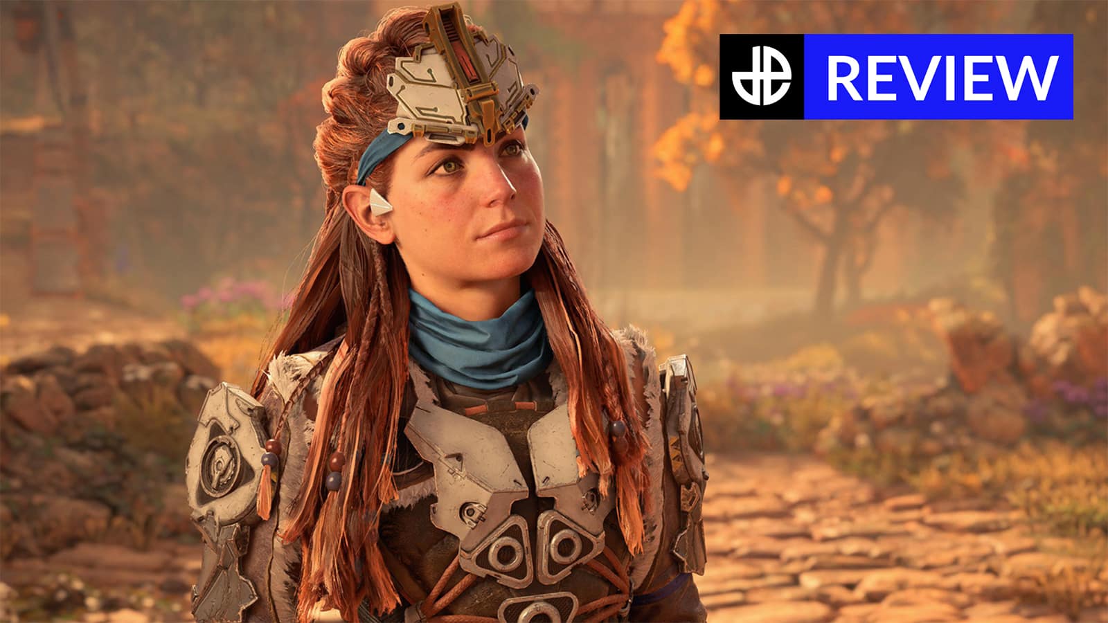 A screenshot of Aloy in Horizon Forbidden West for our review