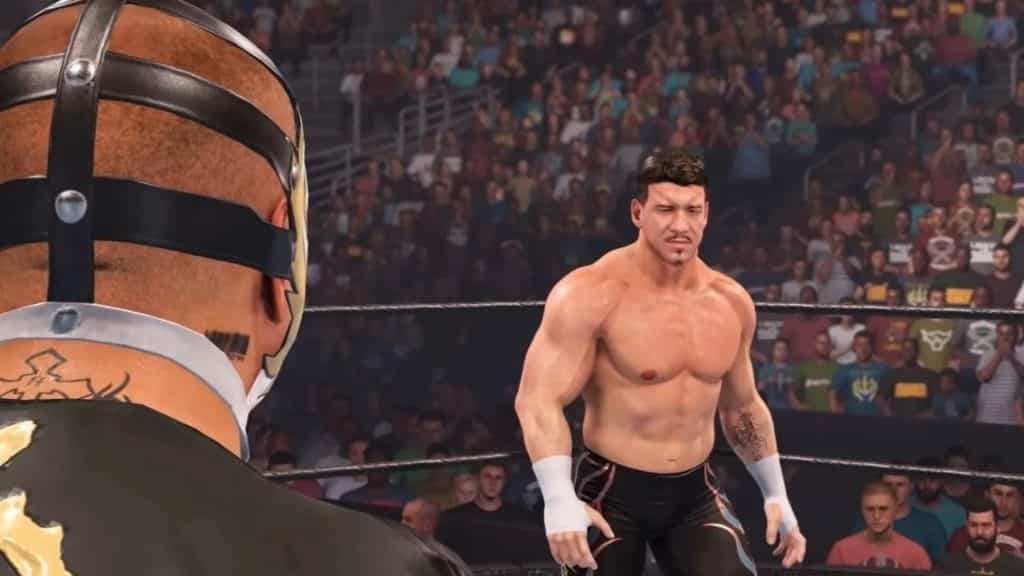 rey mysterio and eddir guerrero looking at each other