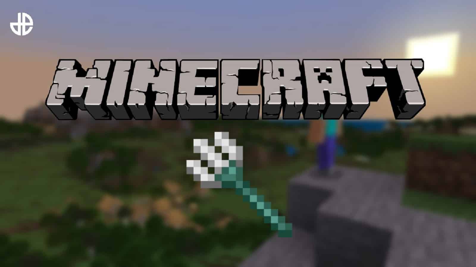 cover art for minecraft featuring a trident.