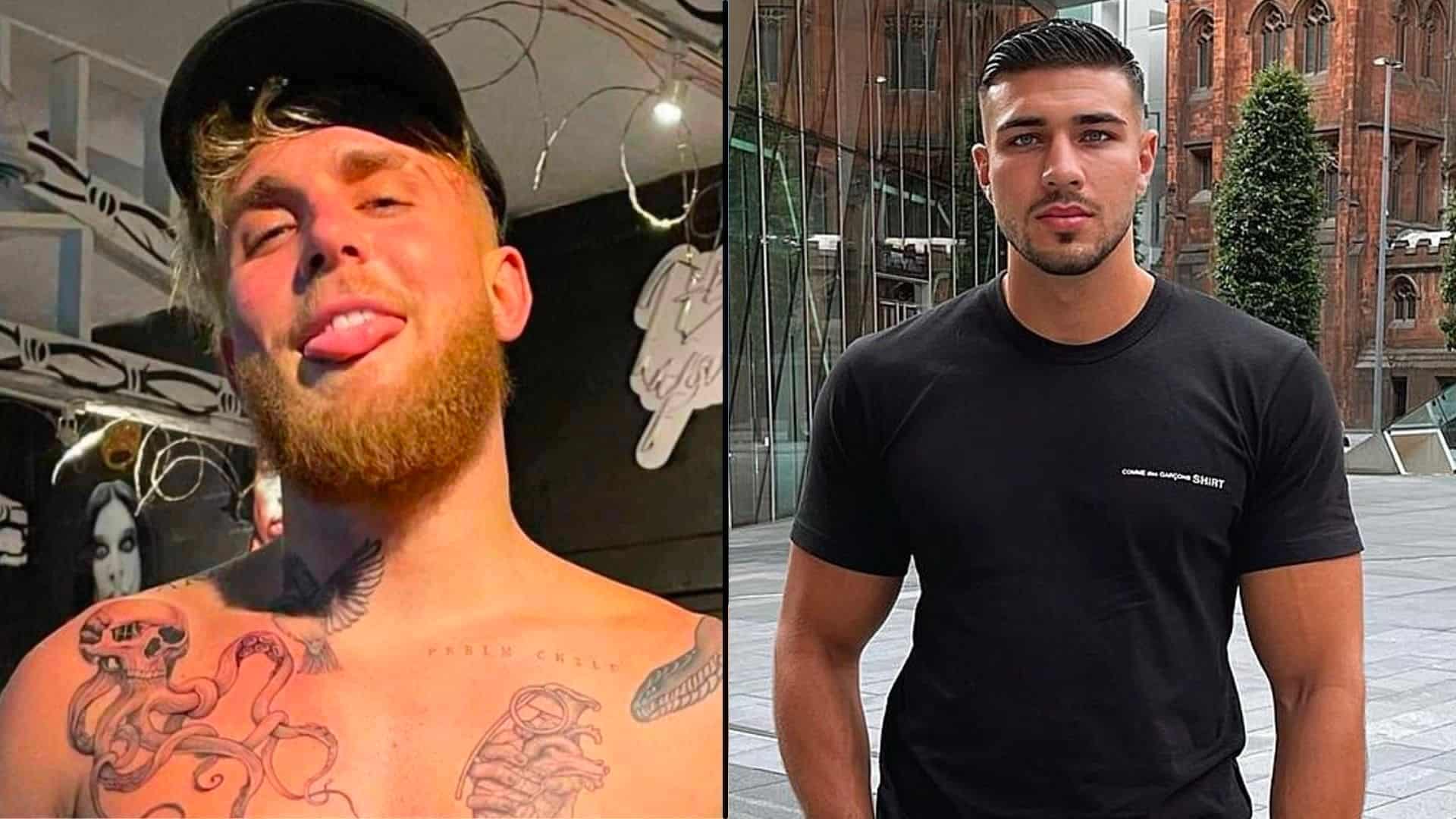 Jake Paul side-by-side with Tommy Fury outside