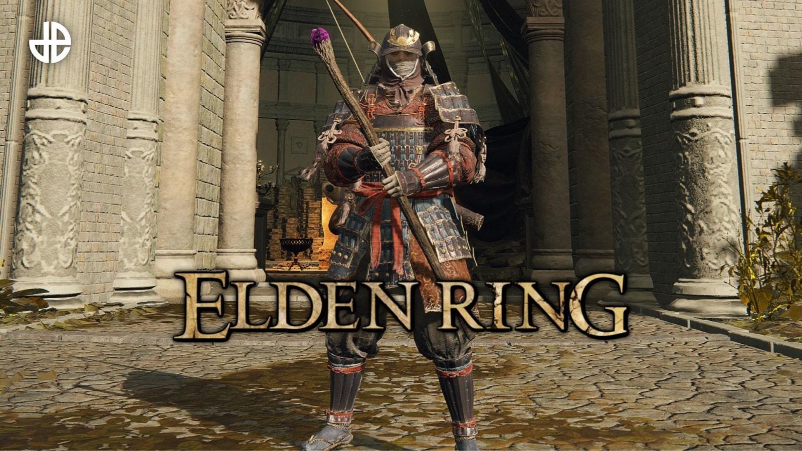 Elden Ring Samurai holding the Meteorite Staff