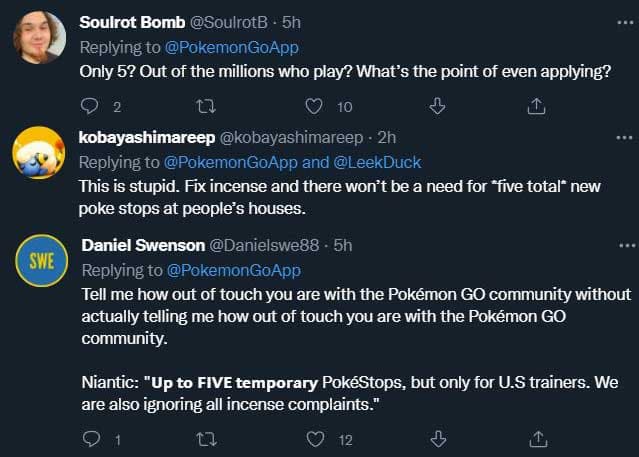 Pokemon Go players angrily tweet about Niantics PokeStop contest screenshot.