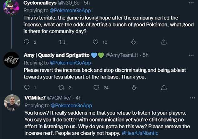 Pokemon Go players tell Niantic to fix Incense screenshot.