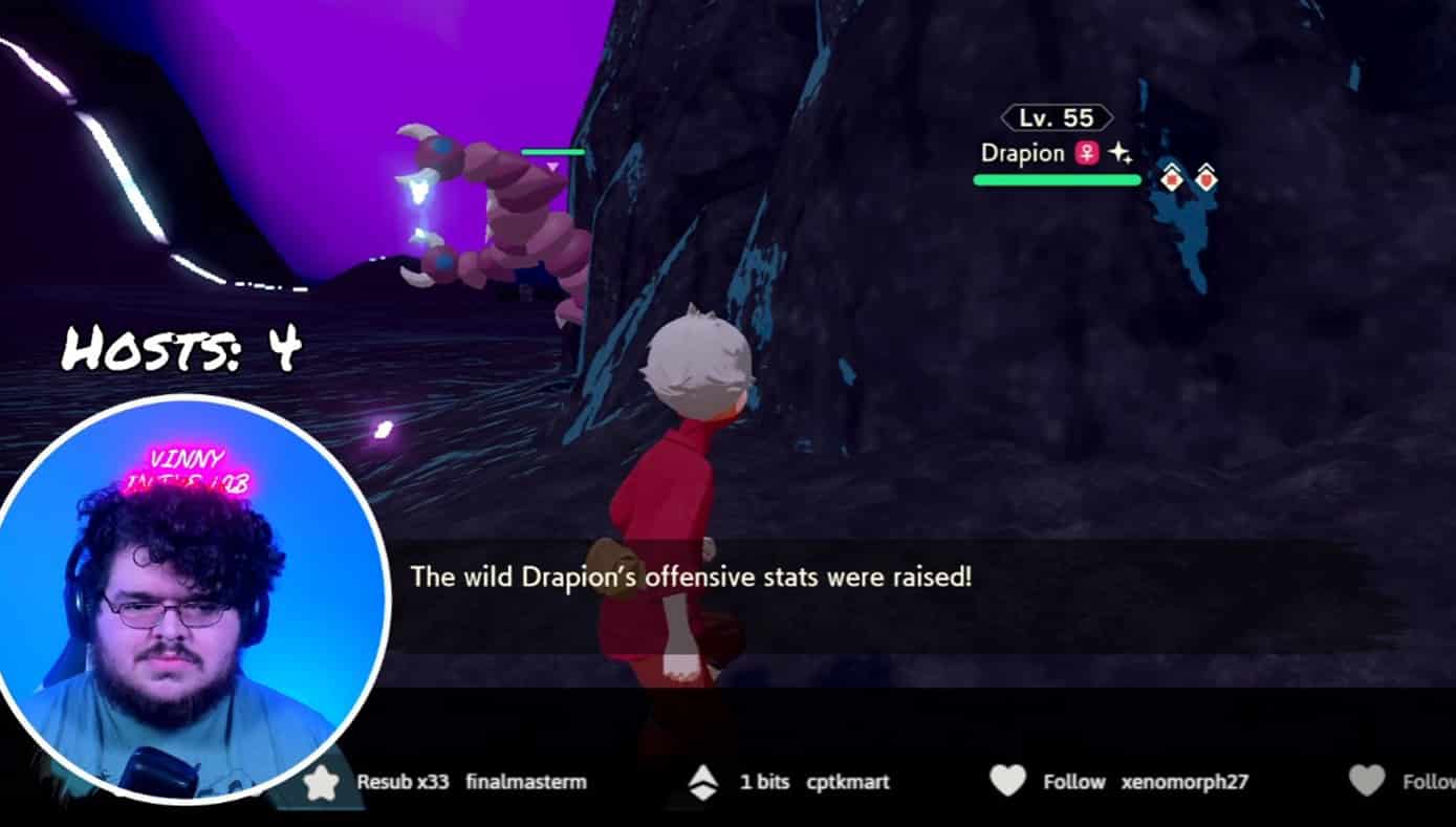 Pokemon Legends Arceus player has Shiny Pokemon stuck in rock screenshot.