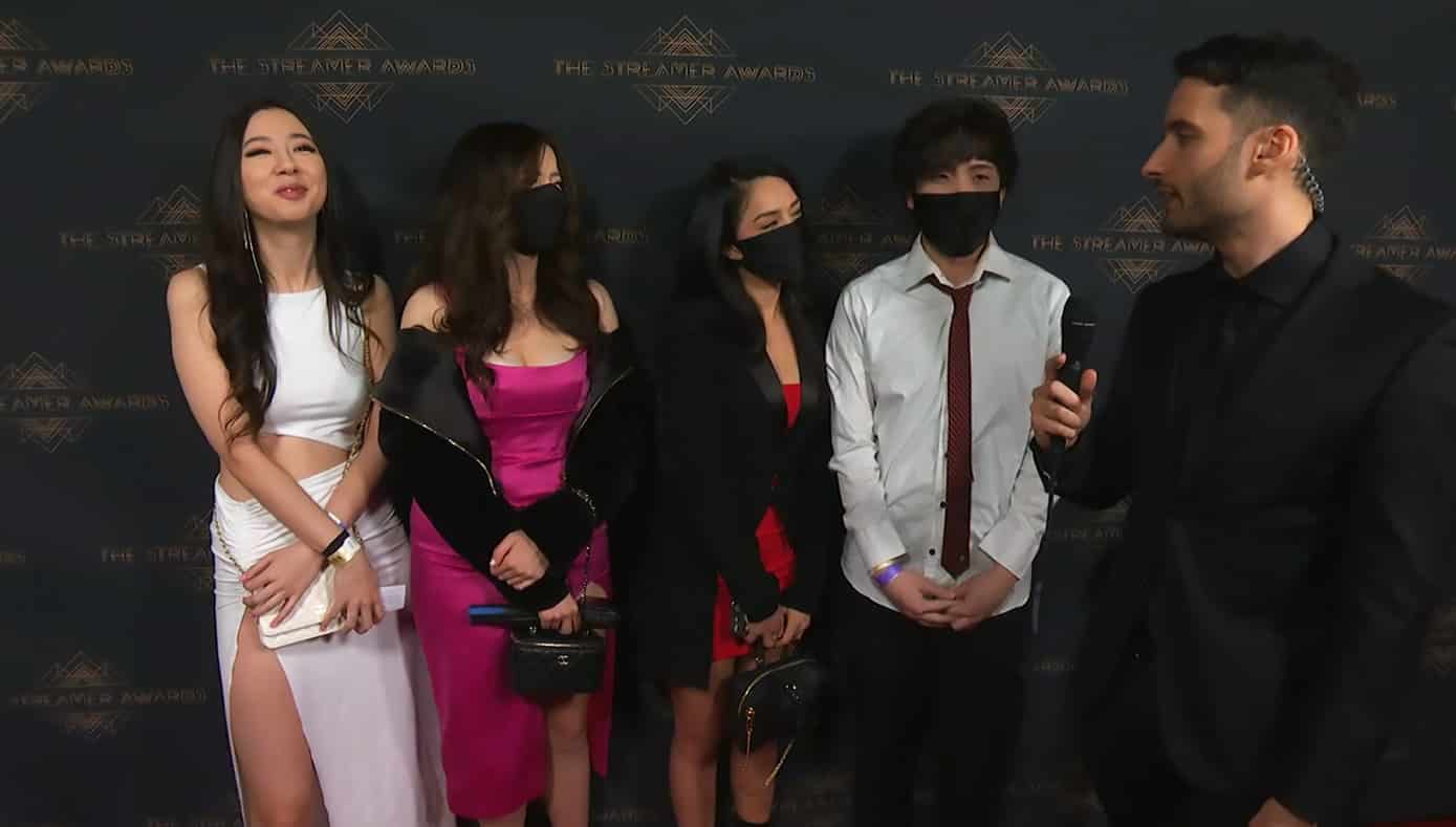 The Streamer Awards NymN interviewing Pokimane on the Red Carpet screenshot.