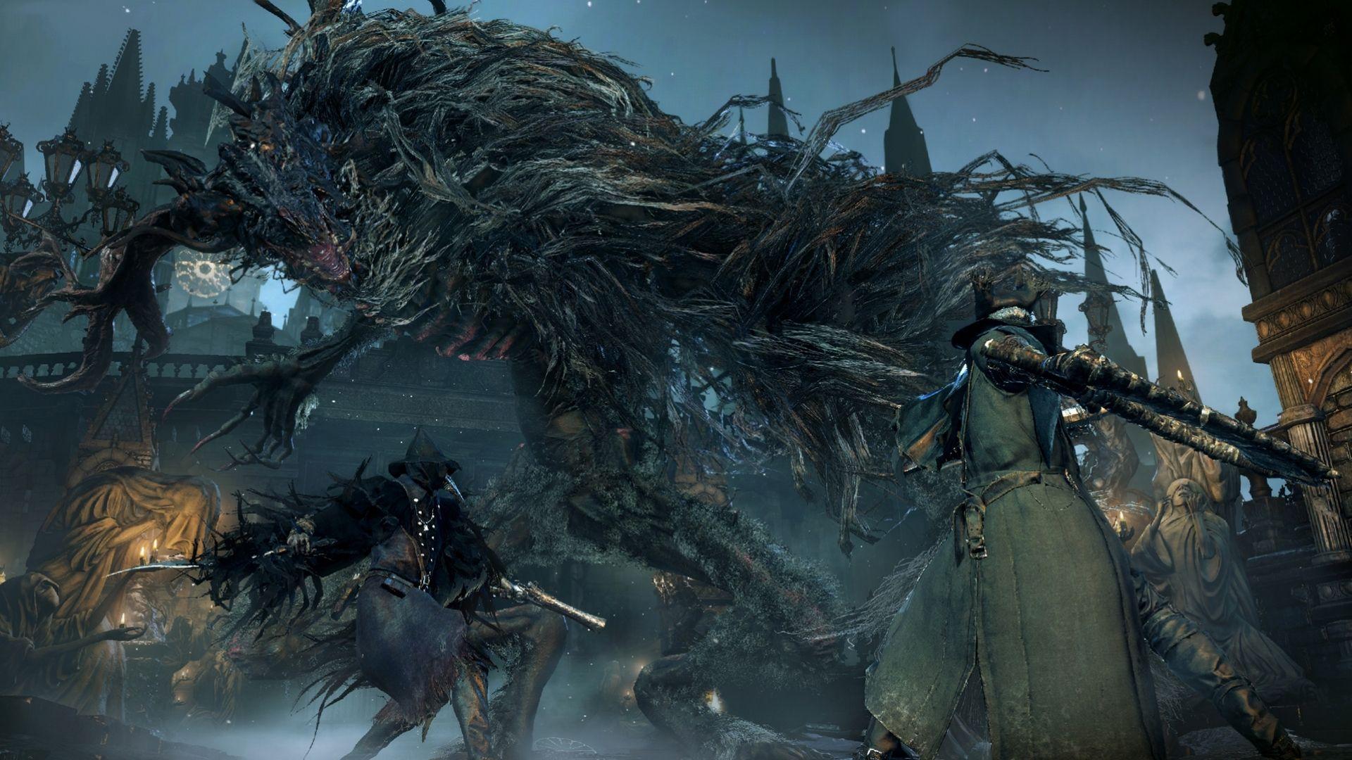 players fighting the cleric beast in bloodborne