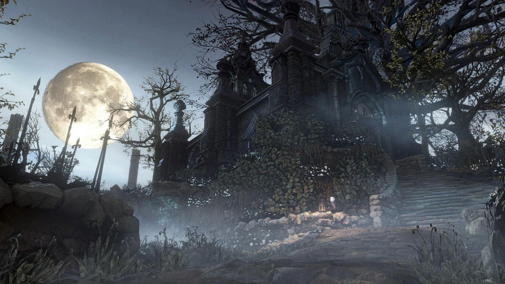 still image of the Hunter's Dream in Bloodborne
