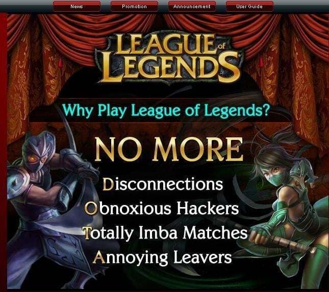 League of Legends No More Dota poster advert