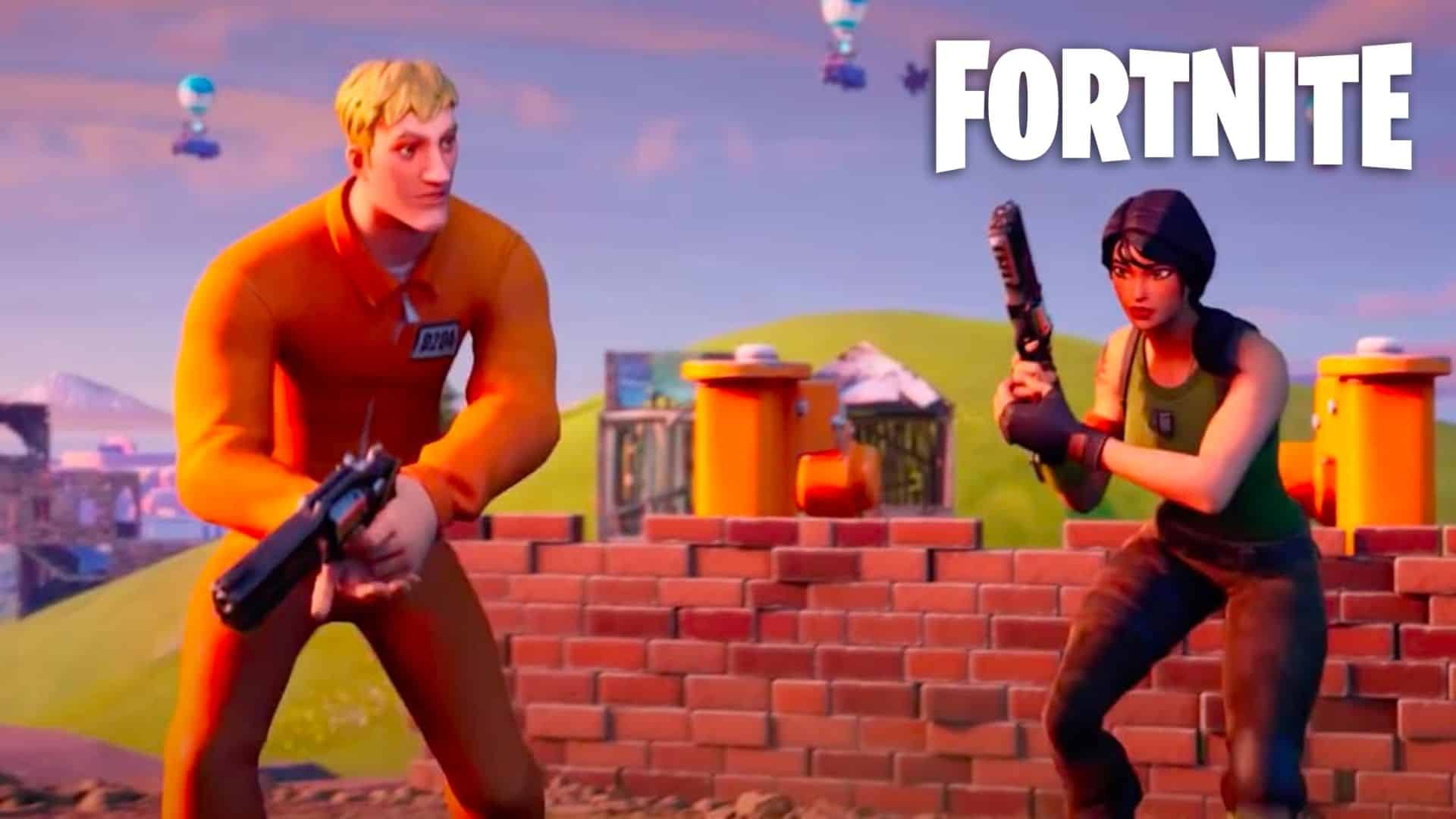 Fortnite characters holding weapons and pistols