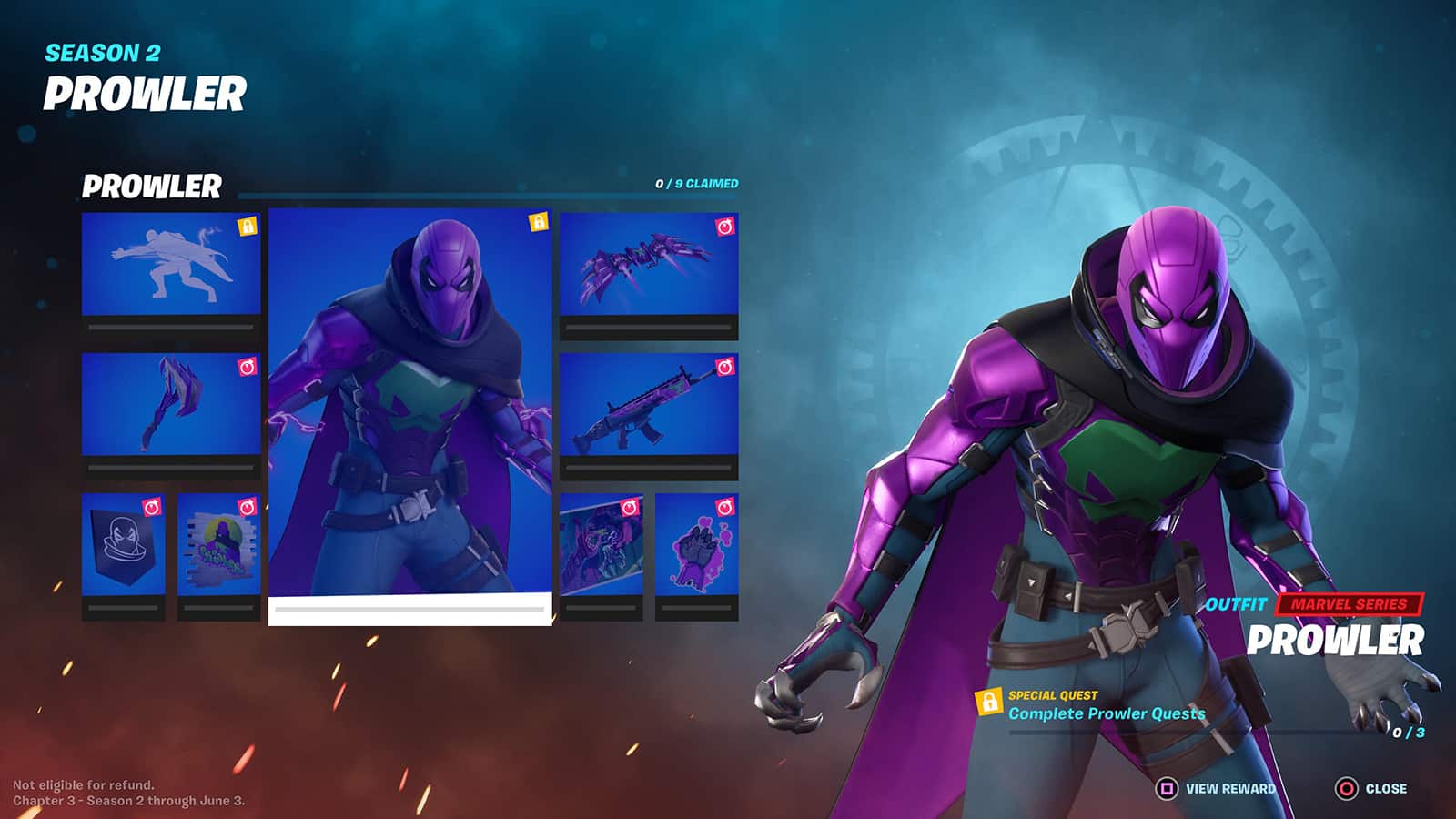 The Prowler skin in the Fortnite Battle Pass