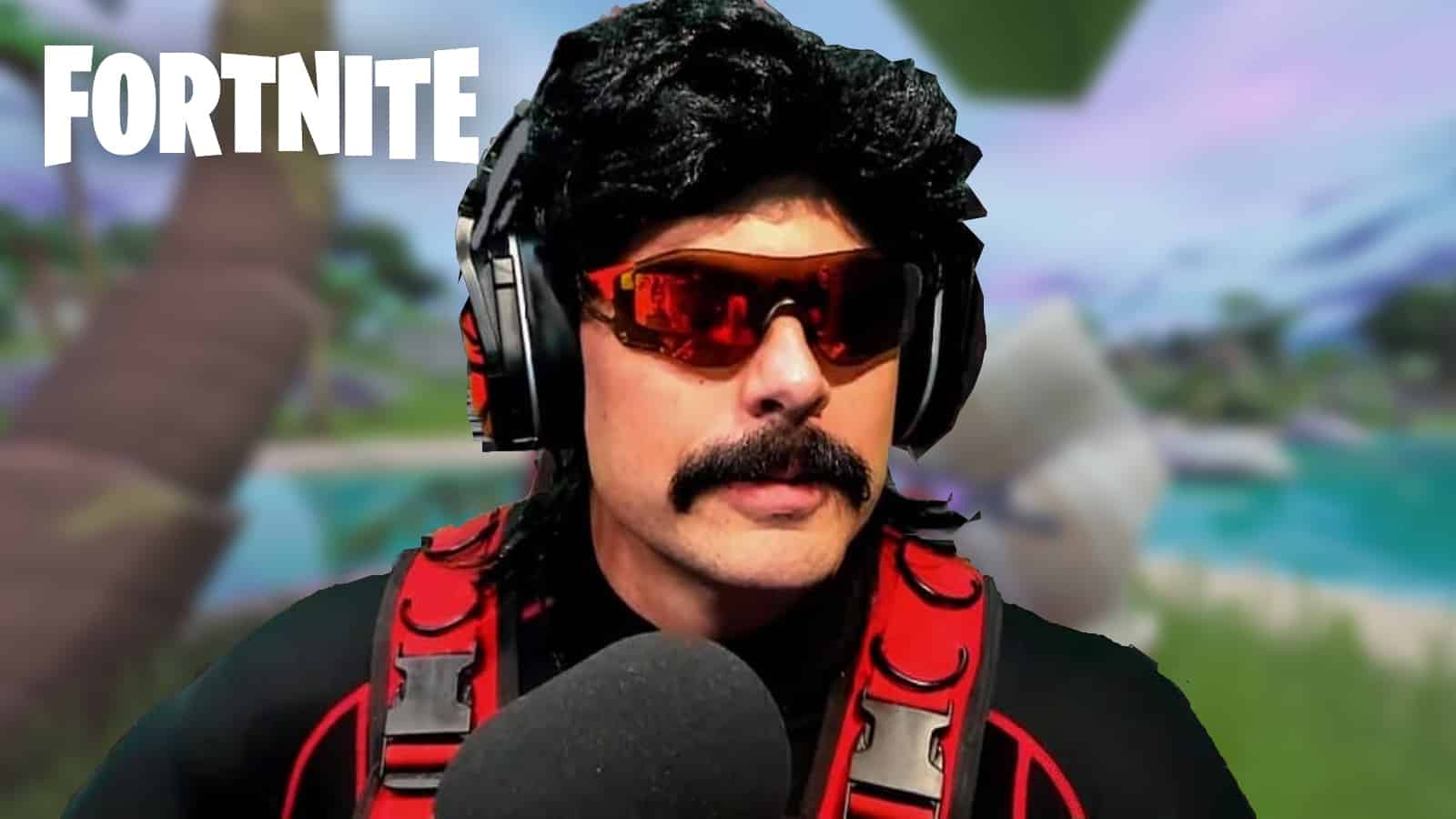 dr disrespect with fortnite background