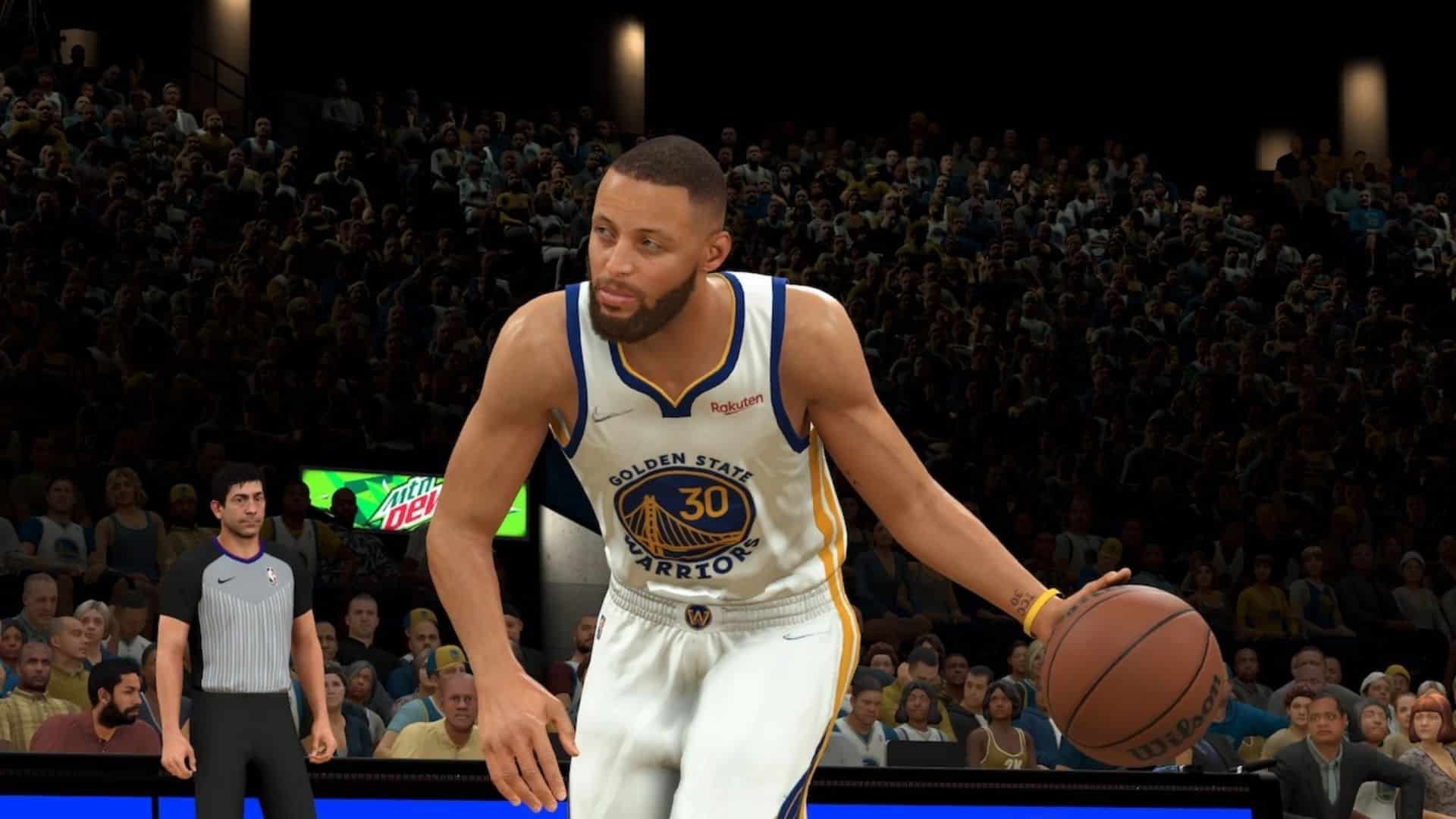 stephen curry dribbling with the ball