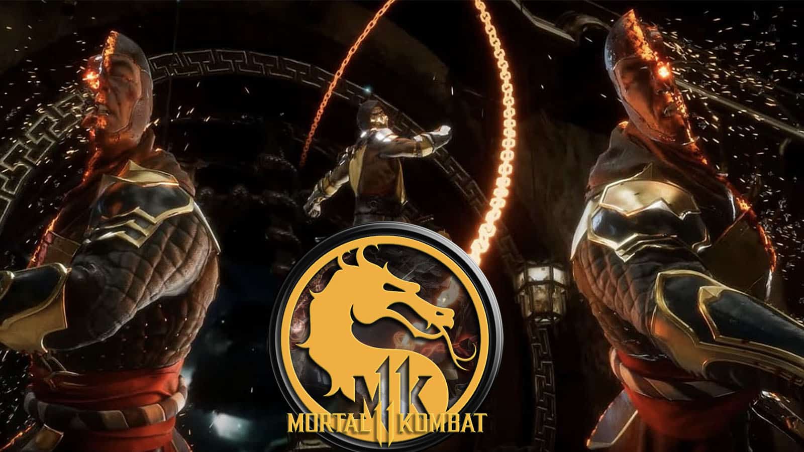 Scorpion performs a fatality in Mortal Kombat 11