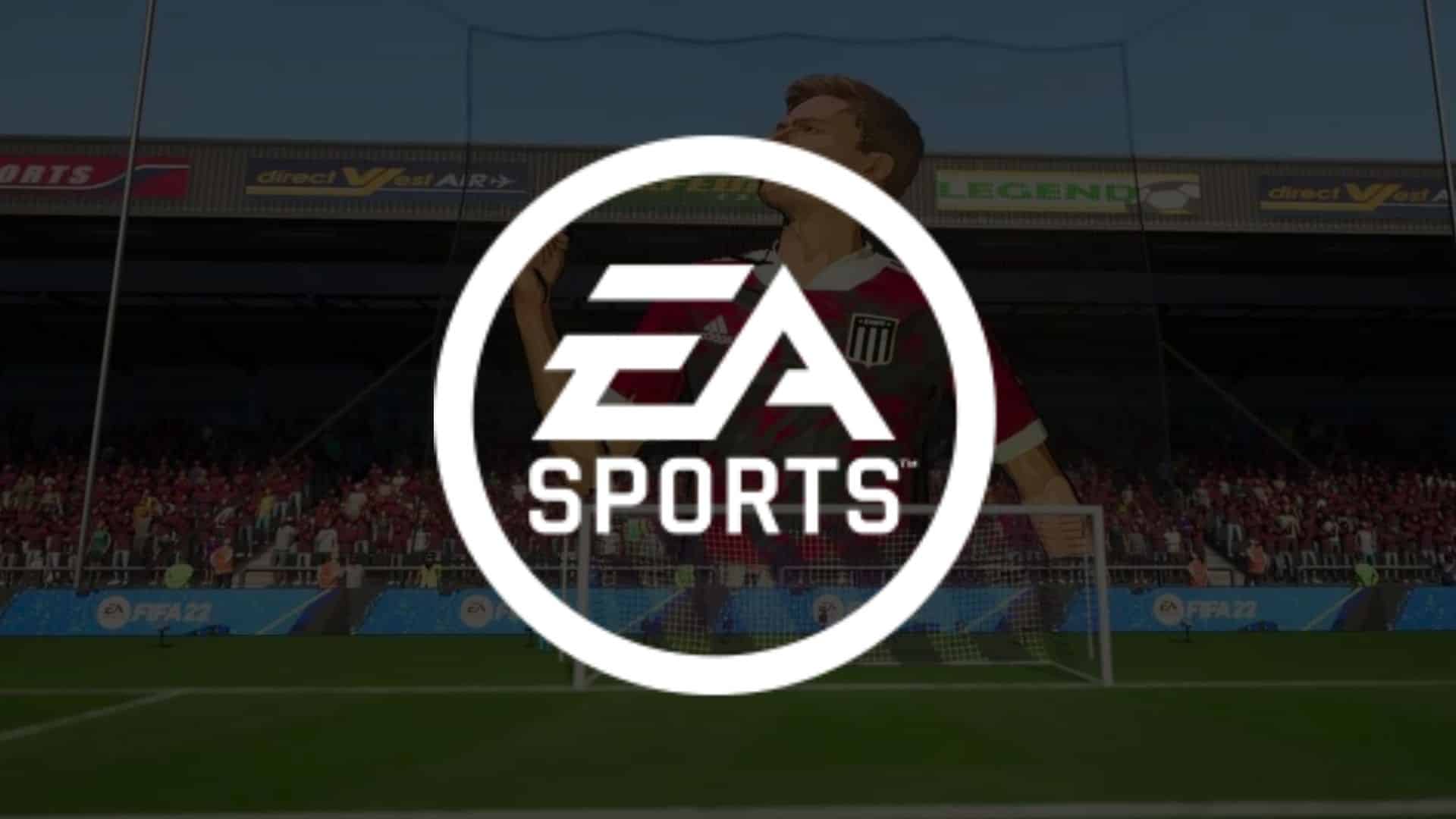 EA SPORTS logo on top of FIFA 22 Ultimate Team tifo