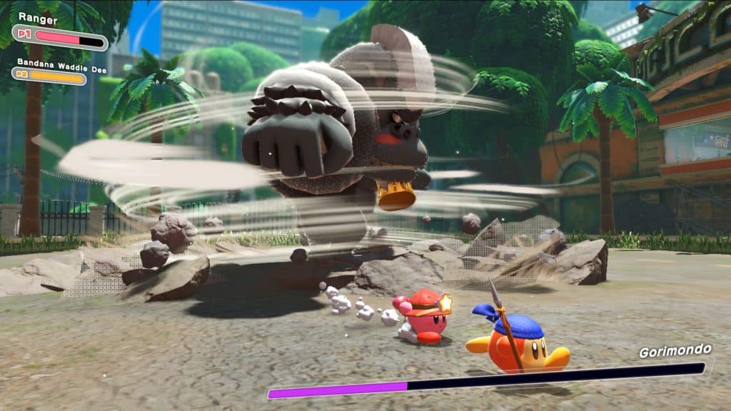 Kirby and the Forgotten Land Gorimondo boss fight