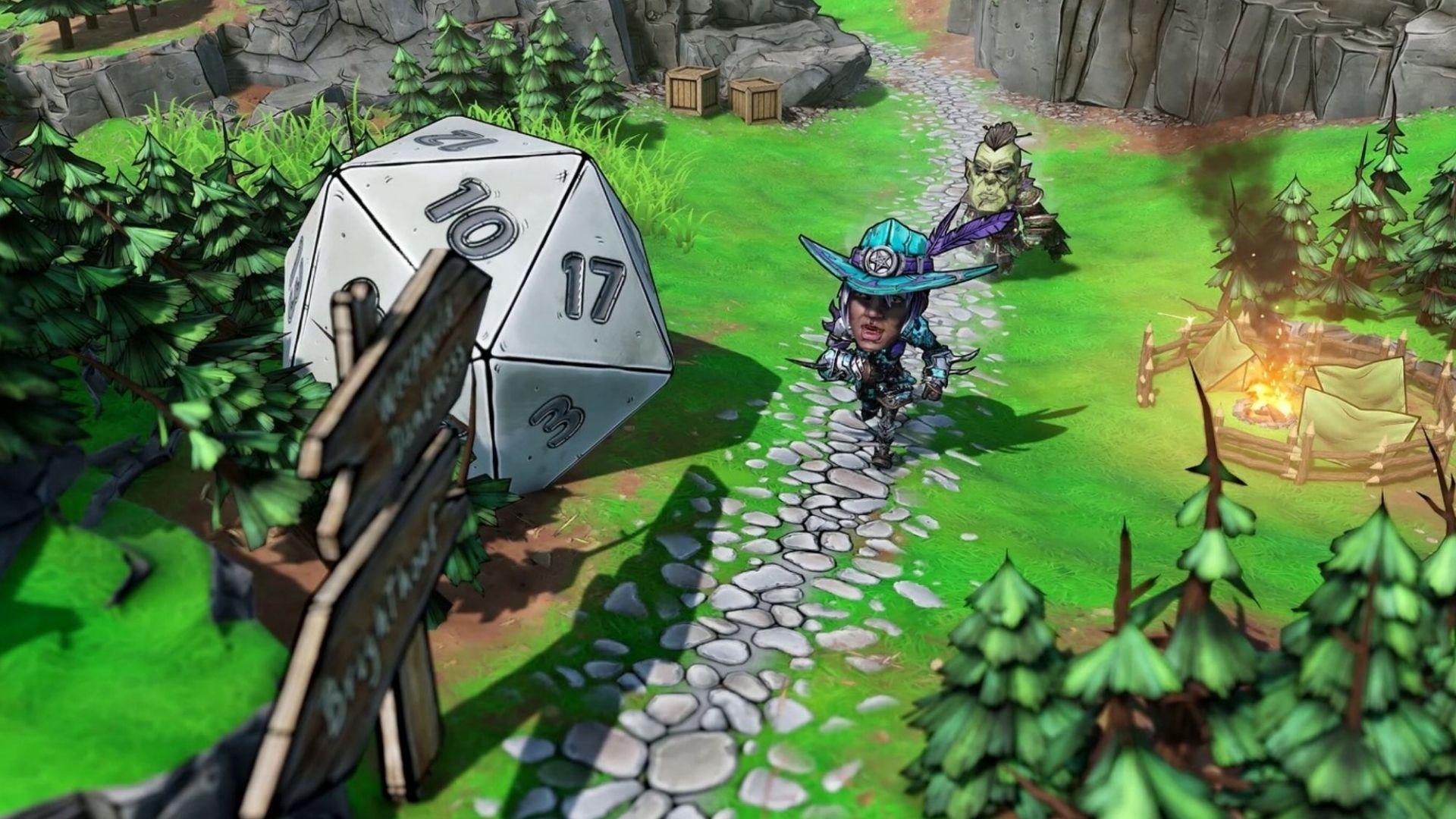 players running along in tiny tina's overworld hub