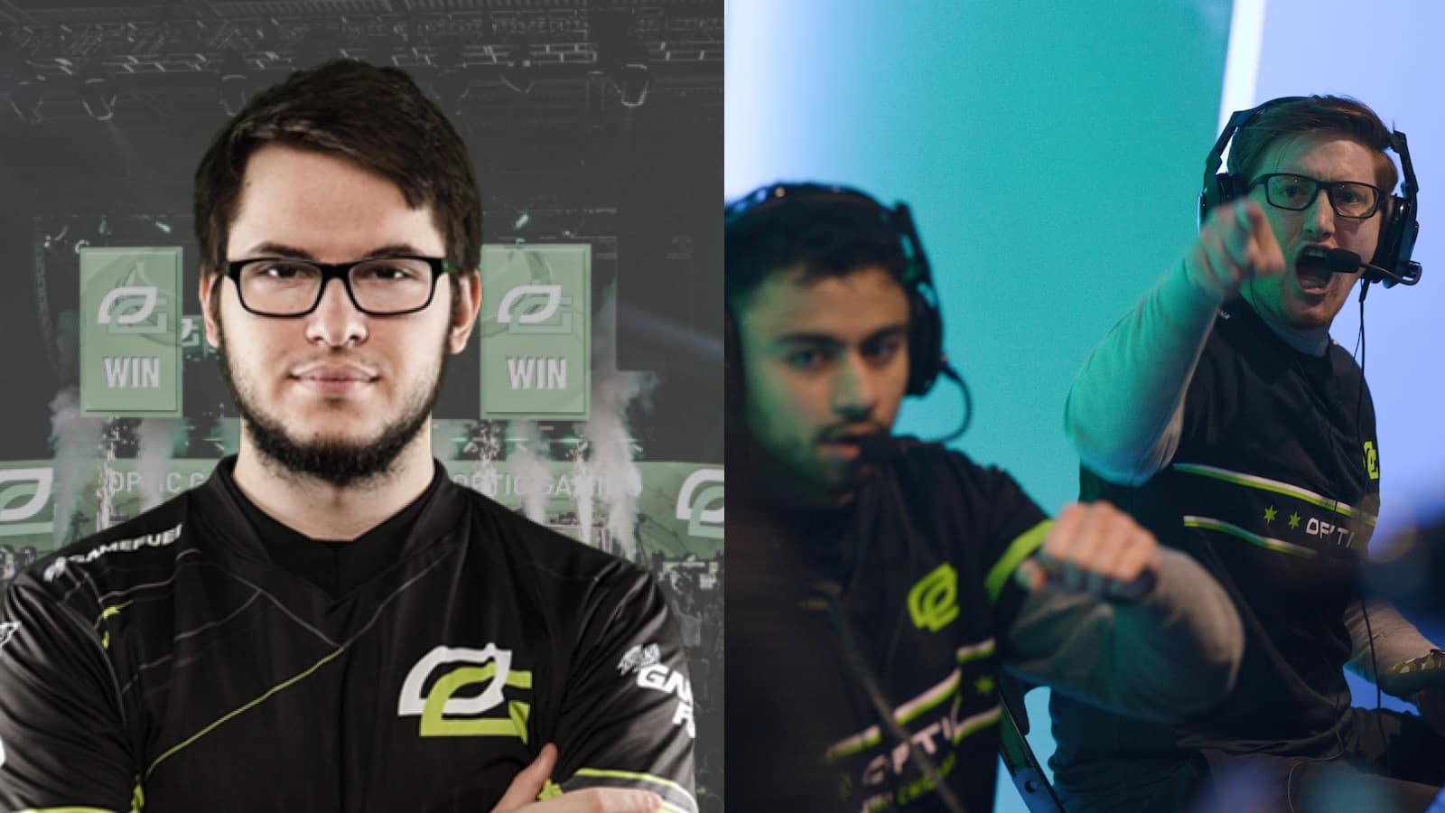 OpTic Karma alongside picture of Scump and Dashy at OpTic Texas CDL Major LAN