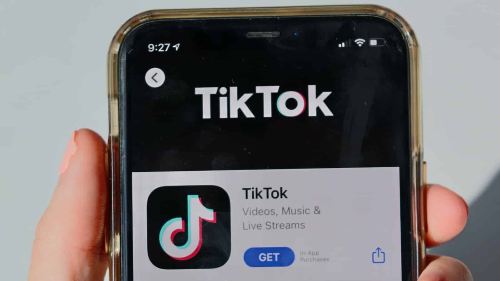 TikTok app store page on a phone