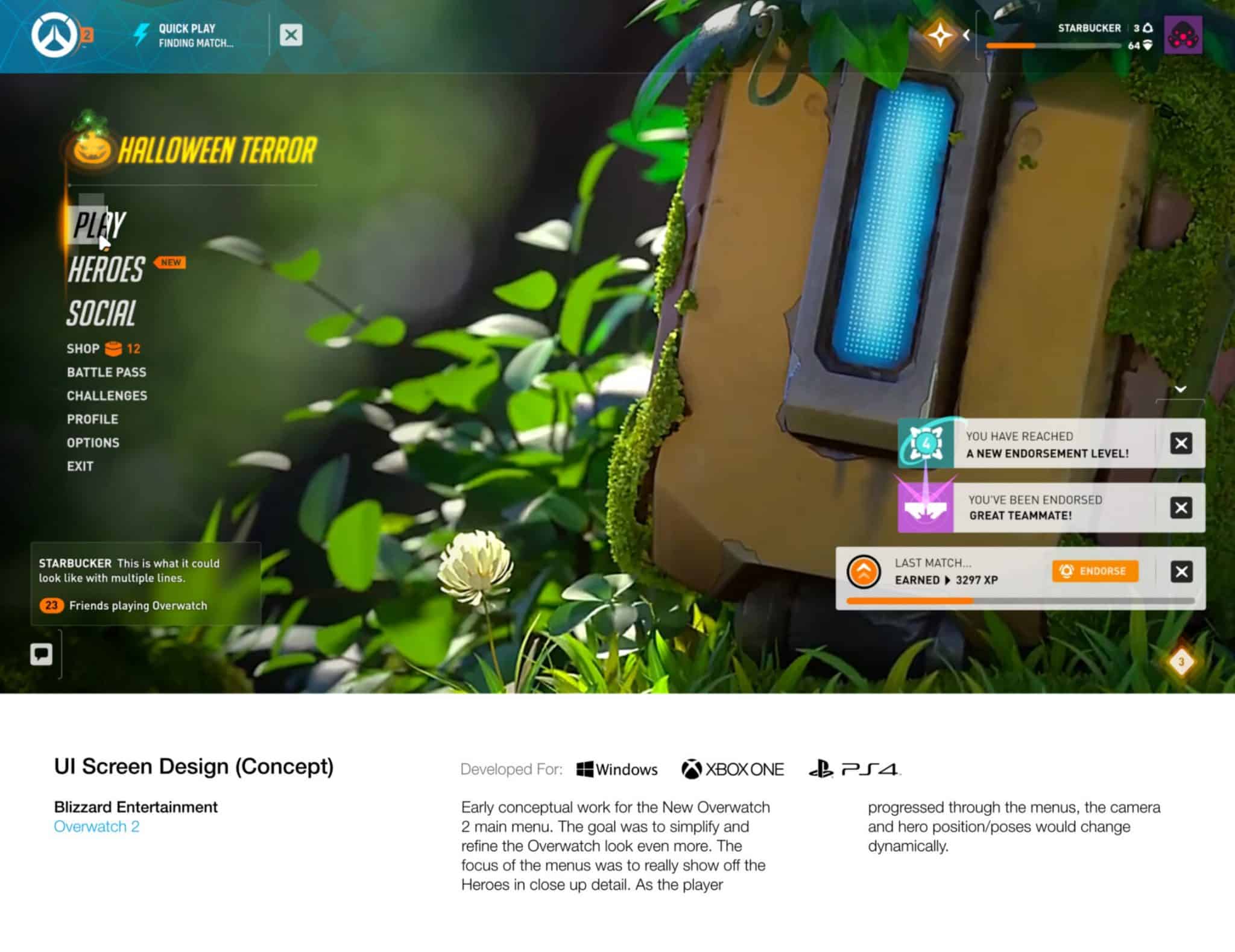 Overwatch 2 menu concept art