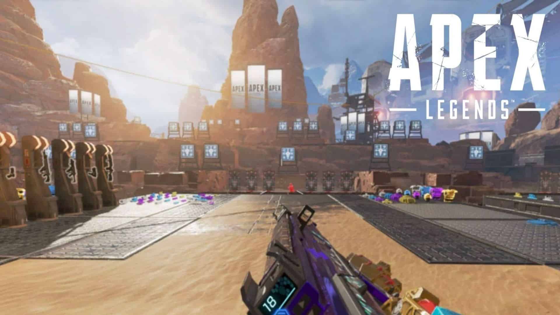 Apex Legends Firing Range with weapons