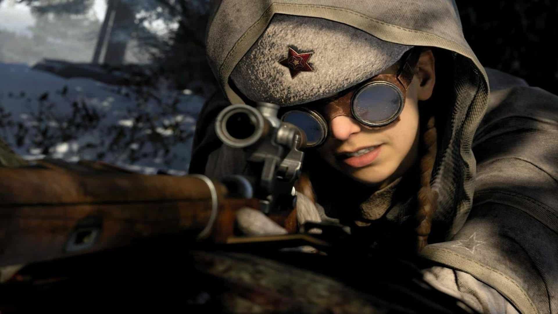 polina petrova aiming down sniper rifle in cod vanguard