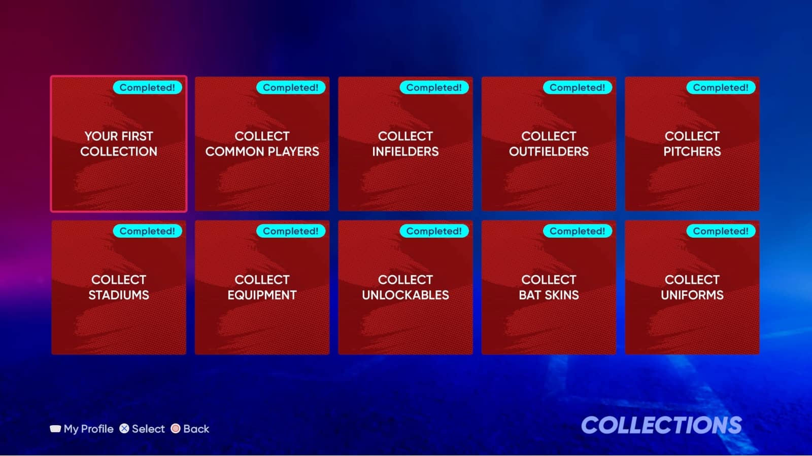 mlb the show 22 collections menu