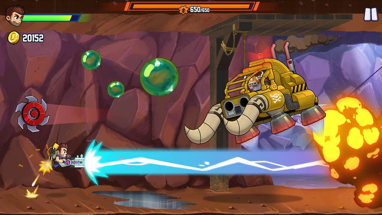 in-game screenshot from jetpack joyride 2 featuring a boss
