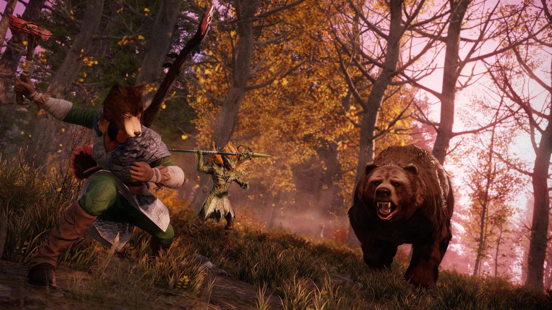new world players hunting a black bear