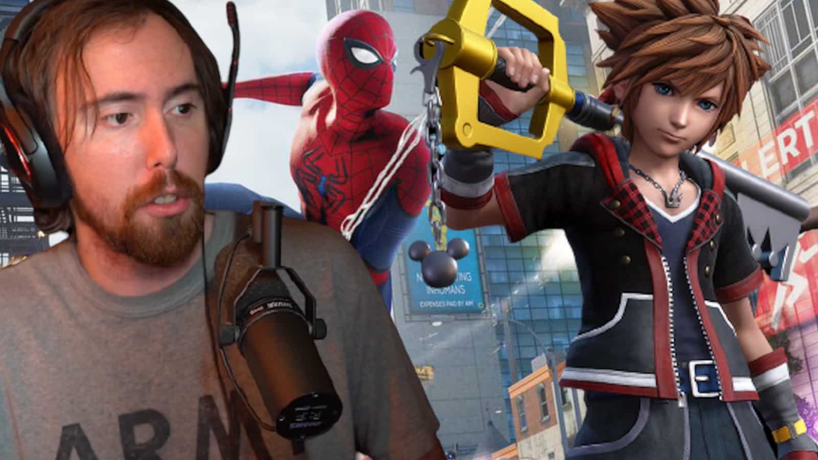 Asmongold against marvel characters in kingdom hearts