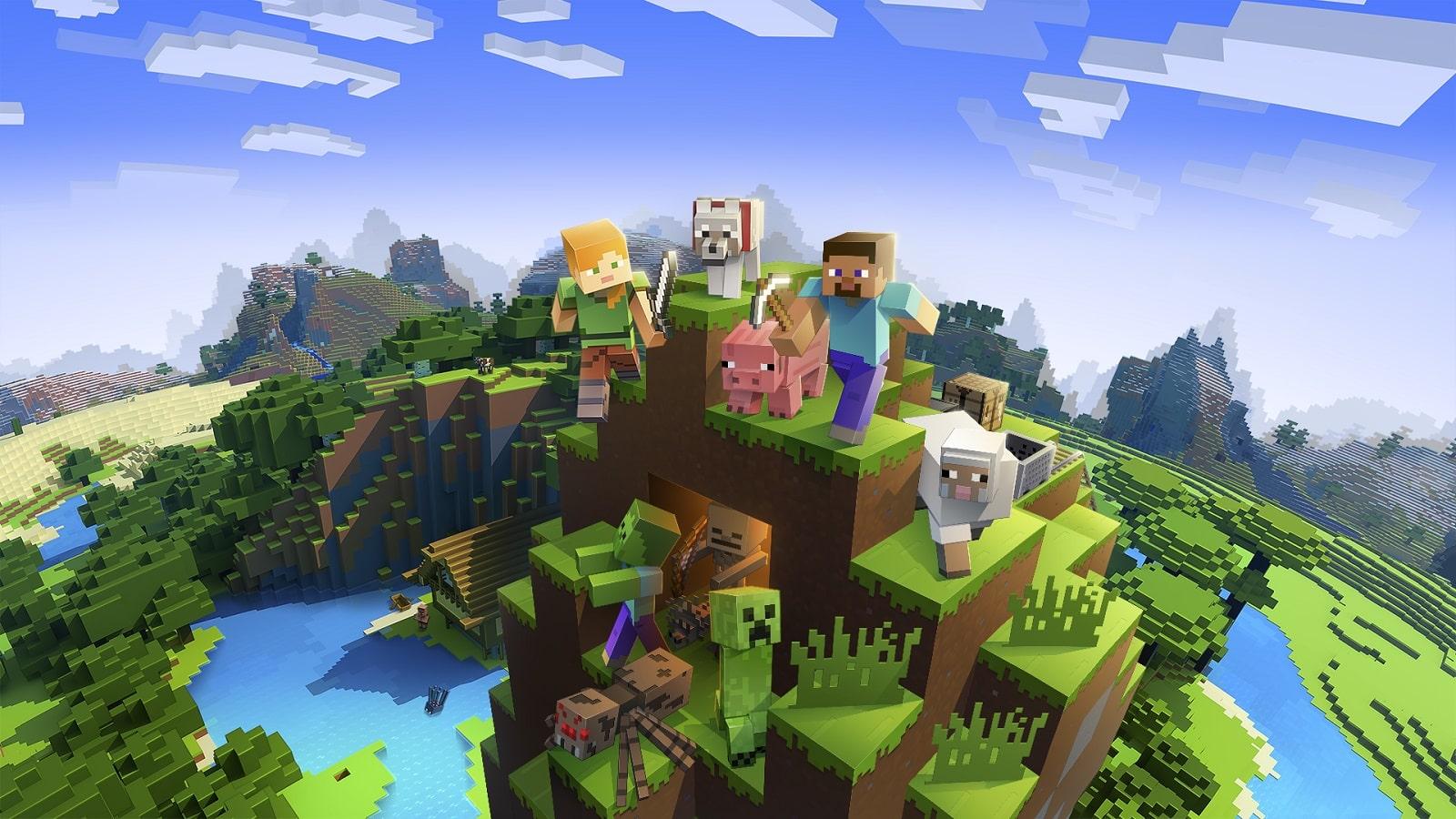 Official cover art for Minecraft, a cross-platform sandbox game.