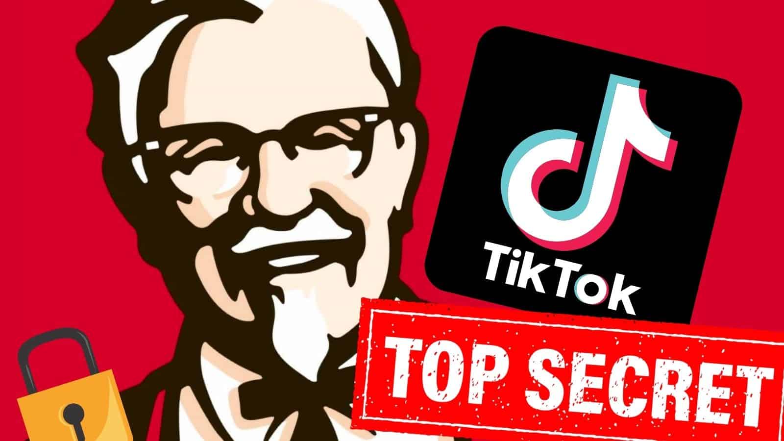 kfc man with secret menu and tiktok logo