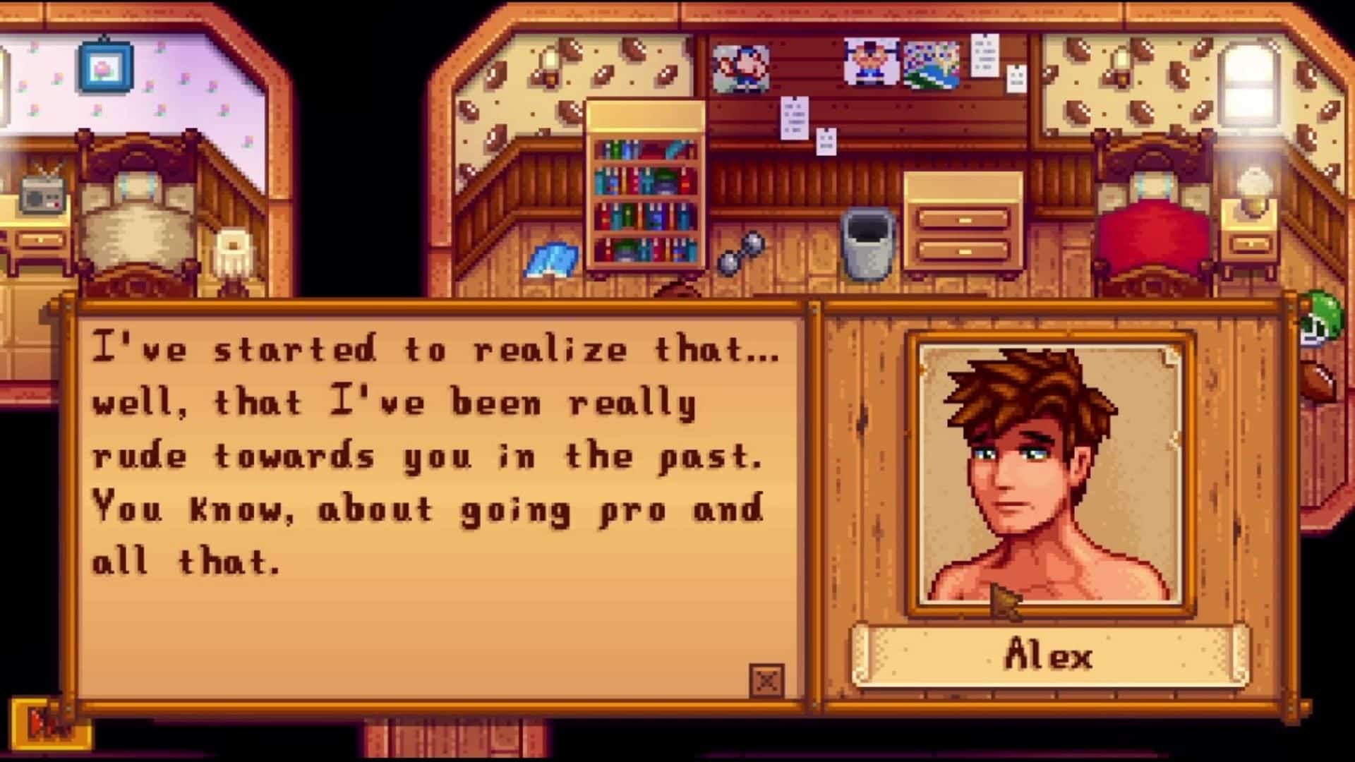 important dialogue from alex in stardew valley