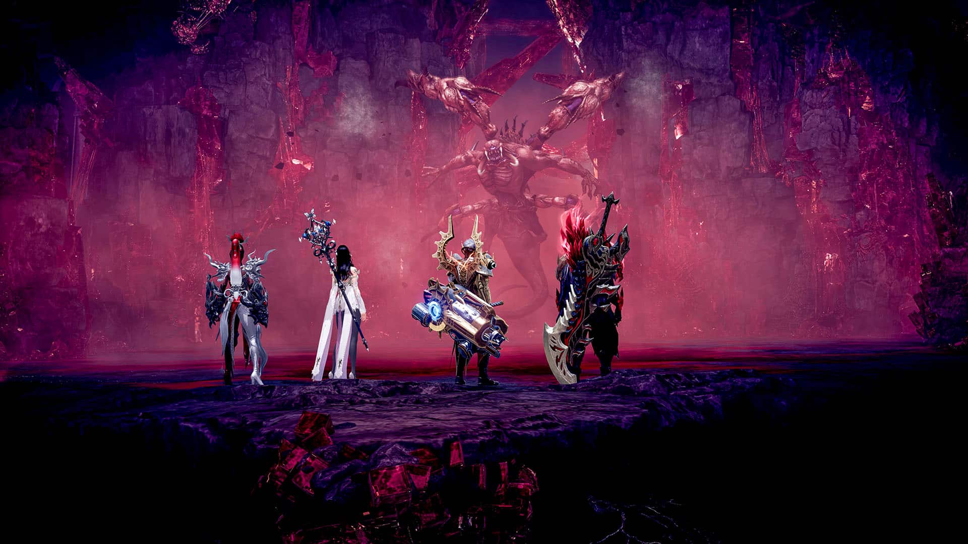 Lost Ark party members about to engage in battle.