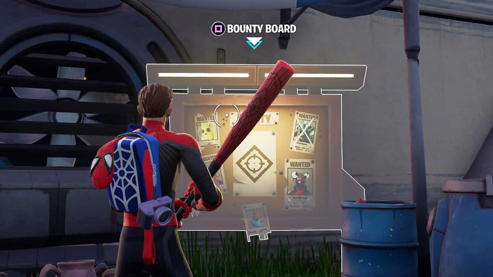 A Fortnite player accepting a Bounty from a Bounty Board