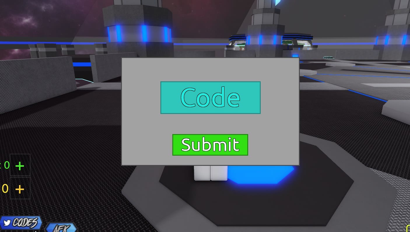 code redemption screen in Anime Mania on Roblox