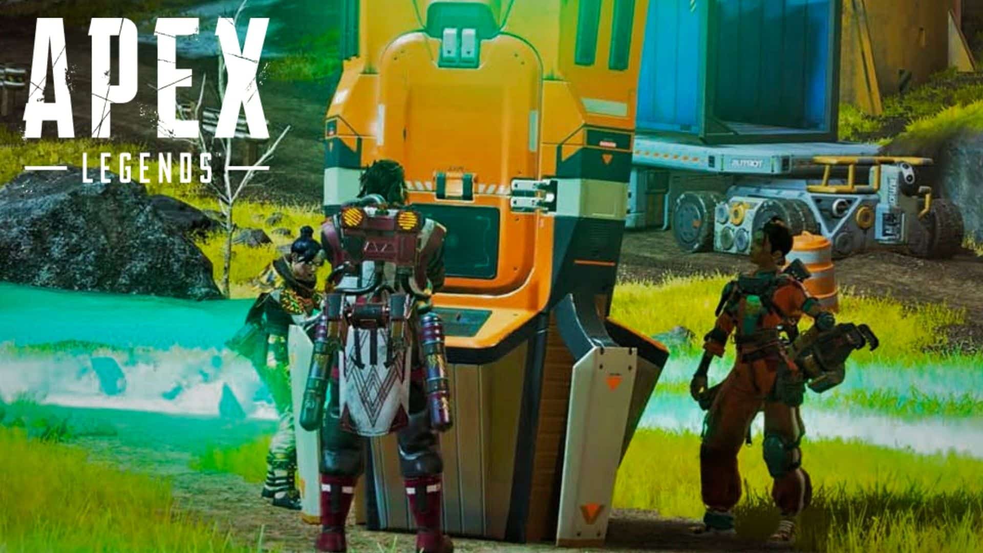 Apex Legends characters using replicator on kings Canyon