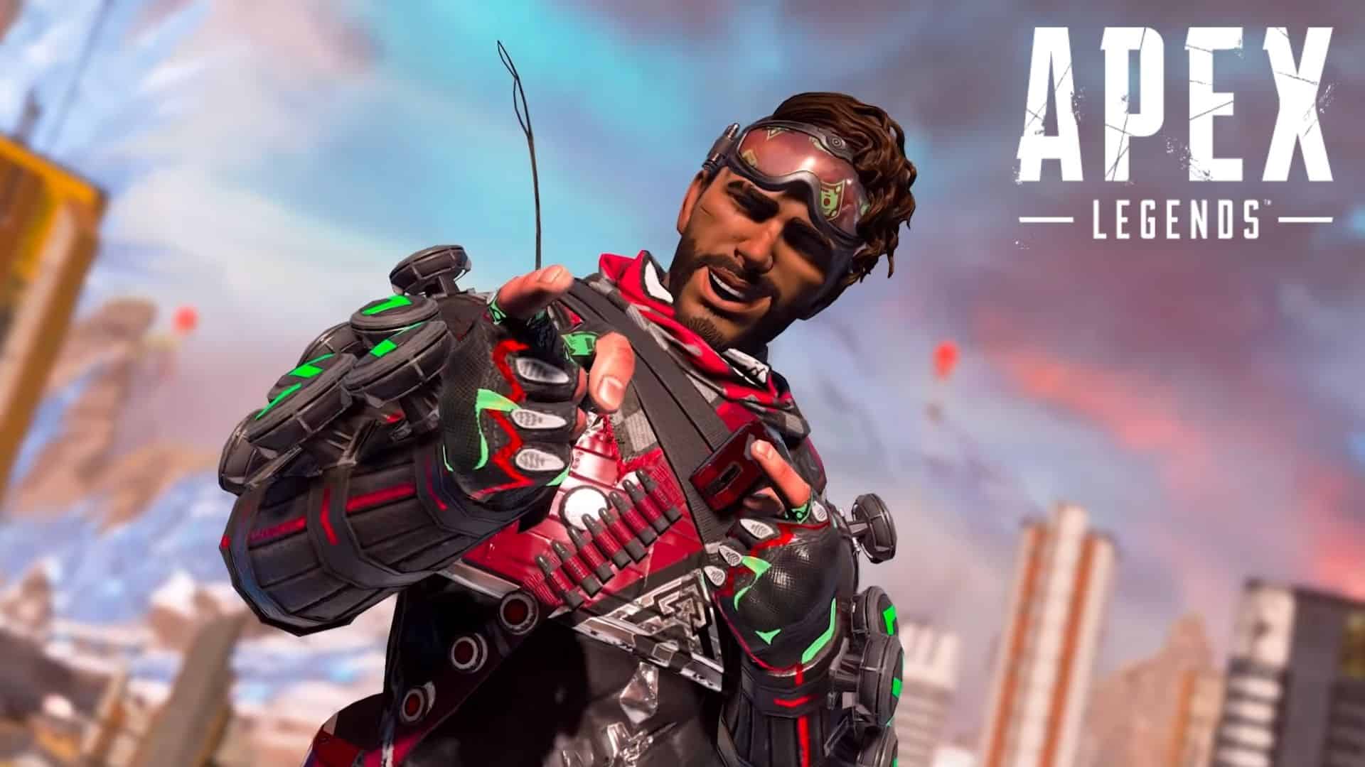 Mirage in Apex Legends in red skin with logo