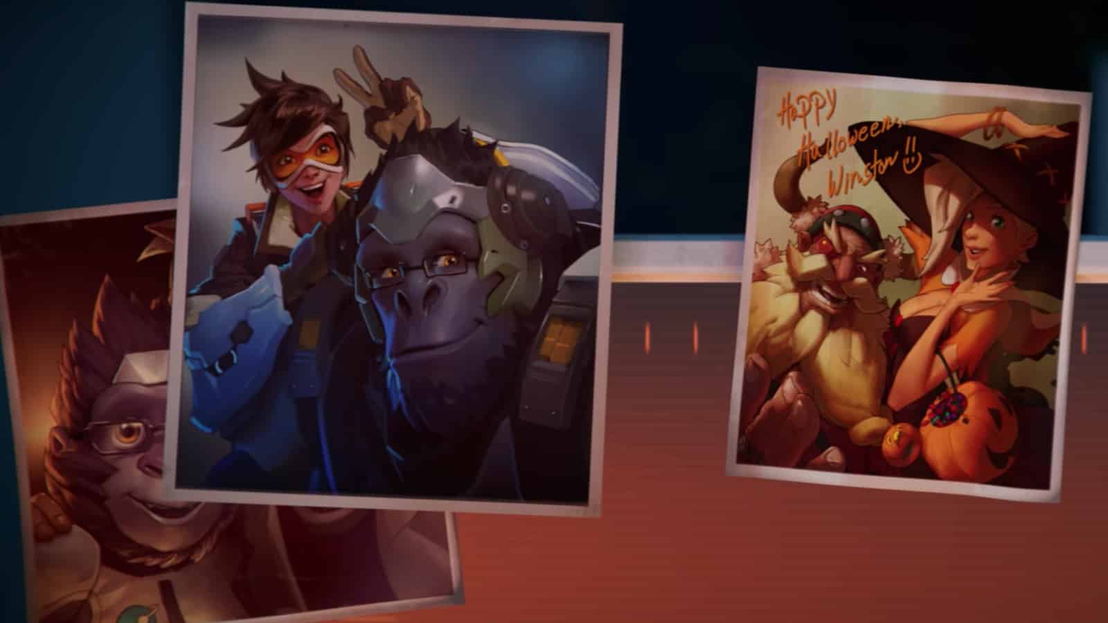 overwatch recall cutscene winston's pictures of halloween torbjorn witch mercy and tracer