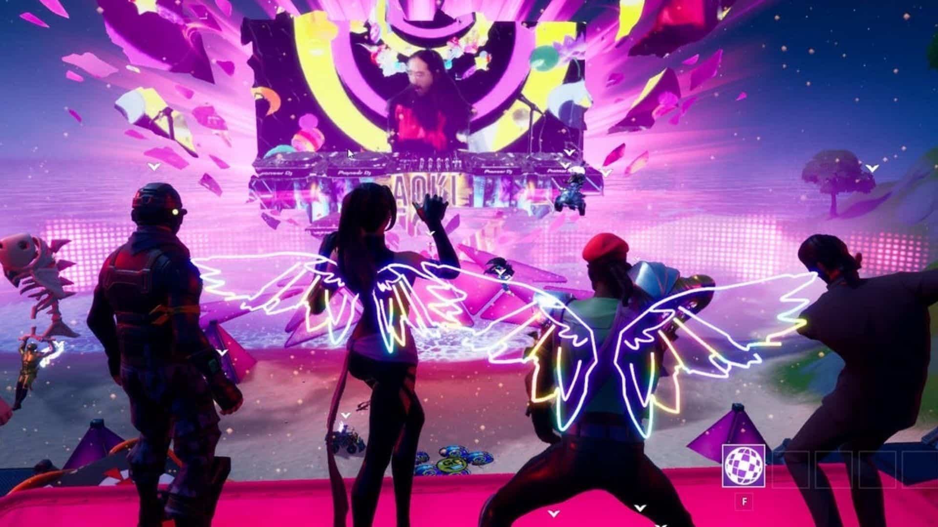 concert taking place in fortnite's party royale mode