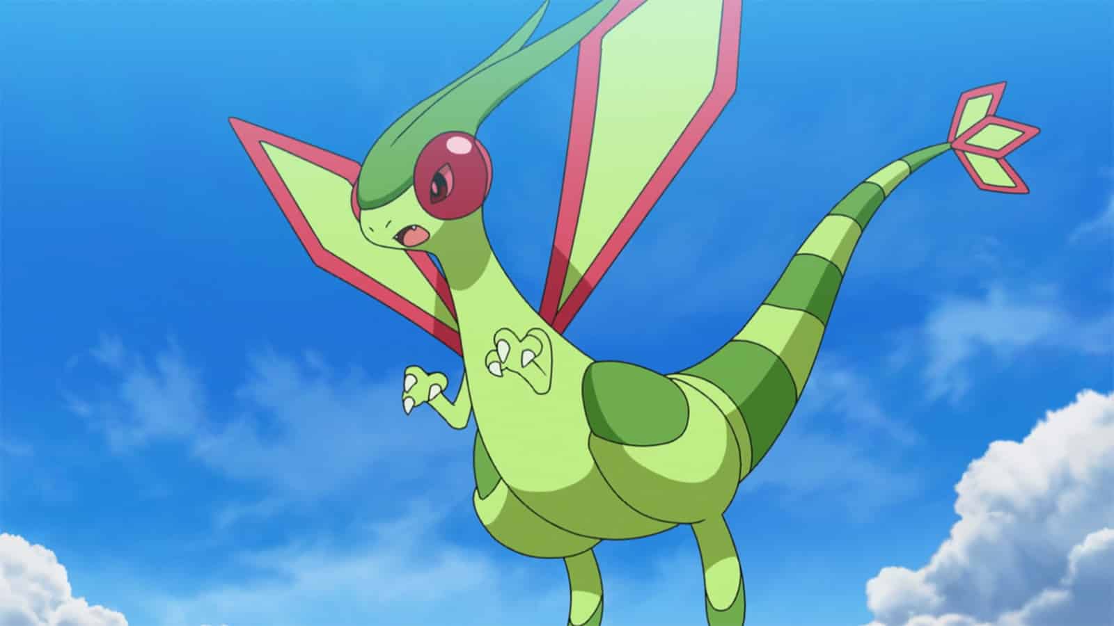 Flygon appearing in the Pokemon anime